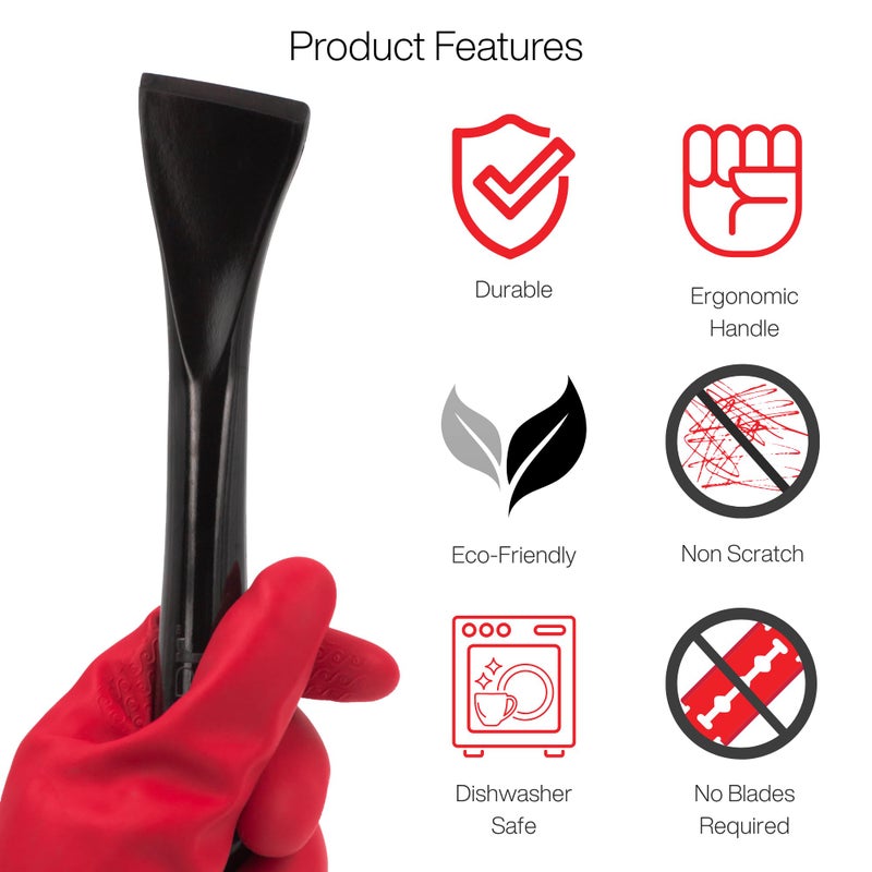 THE SKrAPr Plastic Scraper - 2 Pack - Non Scratch Cleaning Tool for Kitchens, Countertops, Windows, Walls, Floors, Cars, Mailboxes - Remove Food, Adhesive, Caulking, Stickers, Labels, Decals, Tape - Image 3